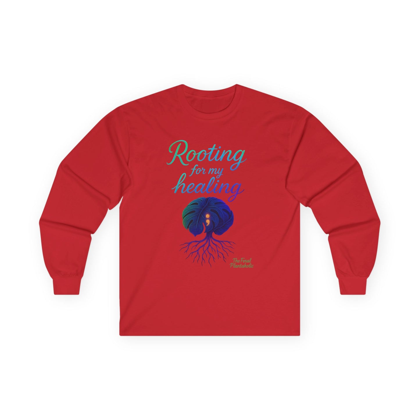 Healing In Spirit Long Sleeve Tee, Unisex Cotton Tee, Rooting for My Healing Shirt, Wellness Gift, Mindfulness Apparel, Self-Care Clothing