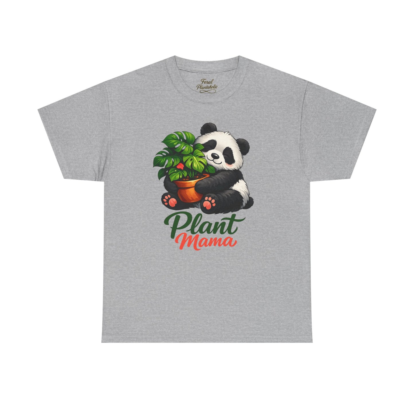 Plant Mama T-Shirt — Cute Panda Holding Potted Plant | Gardener Gift