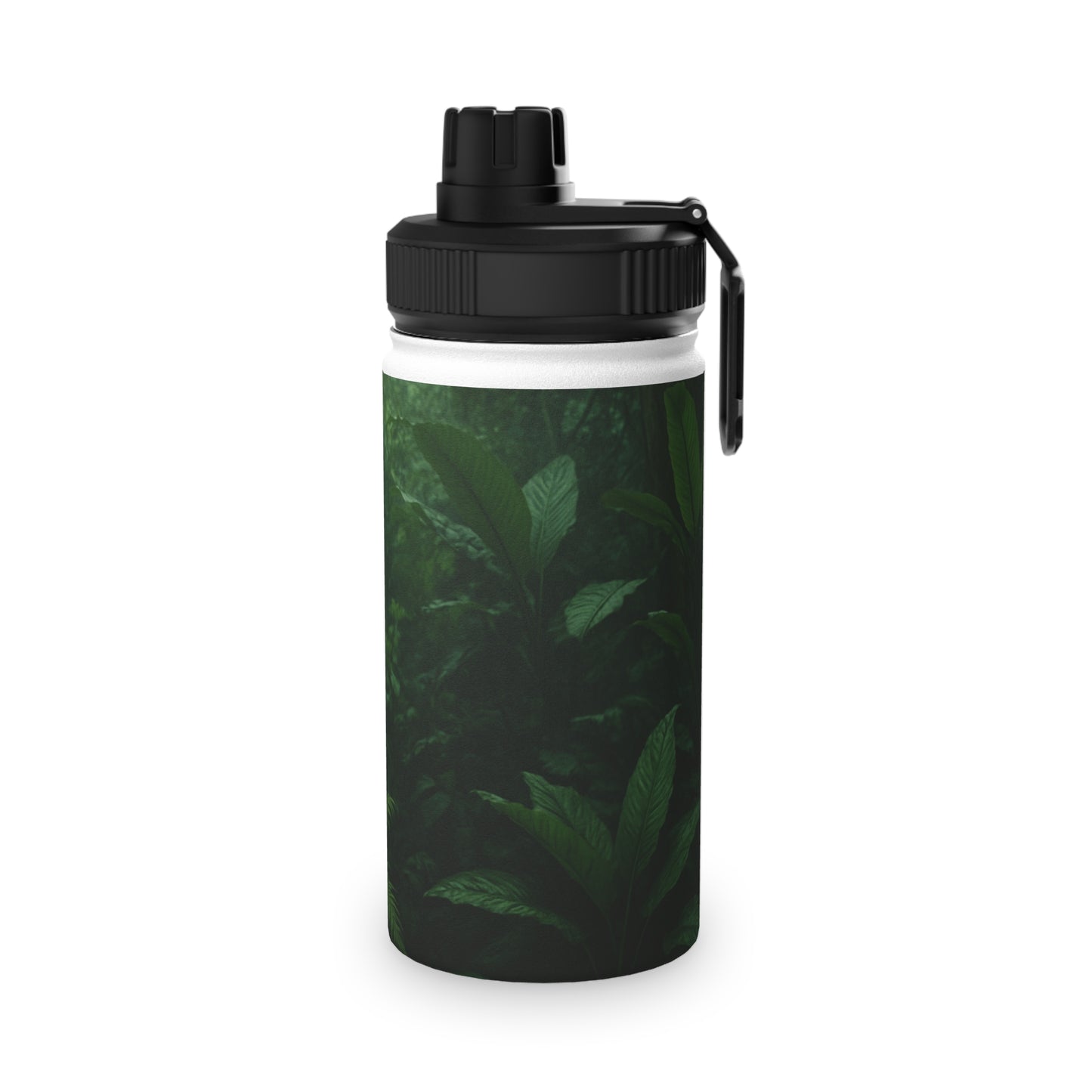 Stainless Steel Water Bottle — Dark Jungle Ferns Sports Lid (Insulated Sports Bottle)
