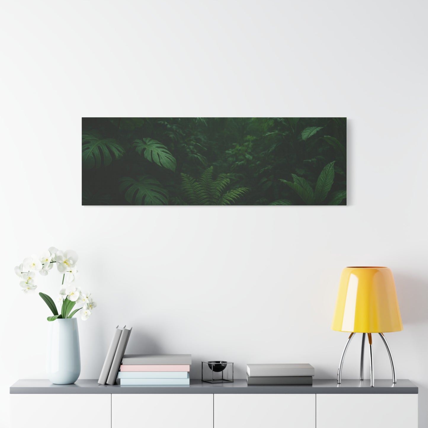 Jungle Matte Canvas Wall Art — Lush Green Tropical Forest Print (Stretched 1.25")