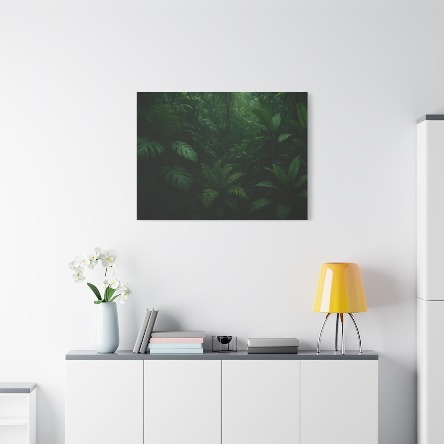 Jungle Matte Canvas Wall Art — Lush Green Tropical Forest Print (Stretched 1.25")