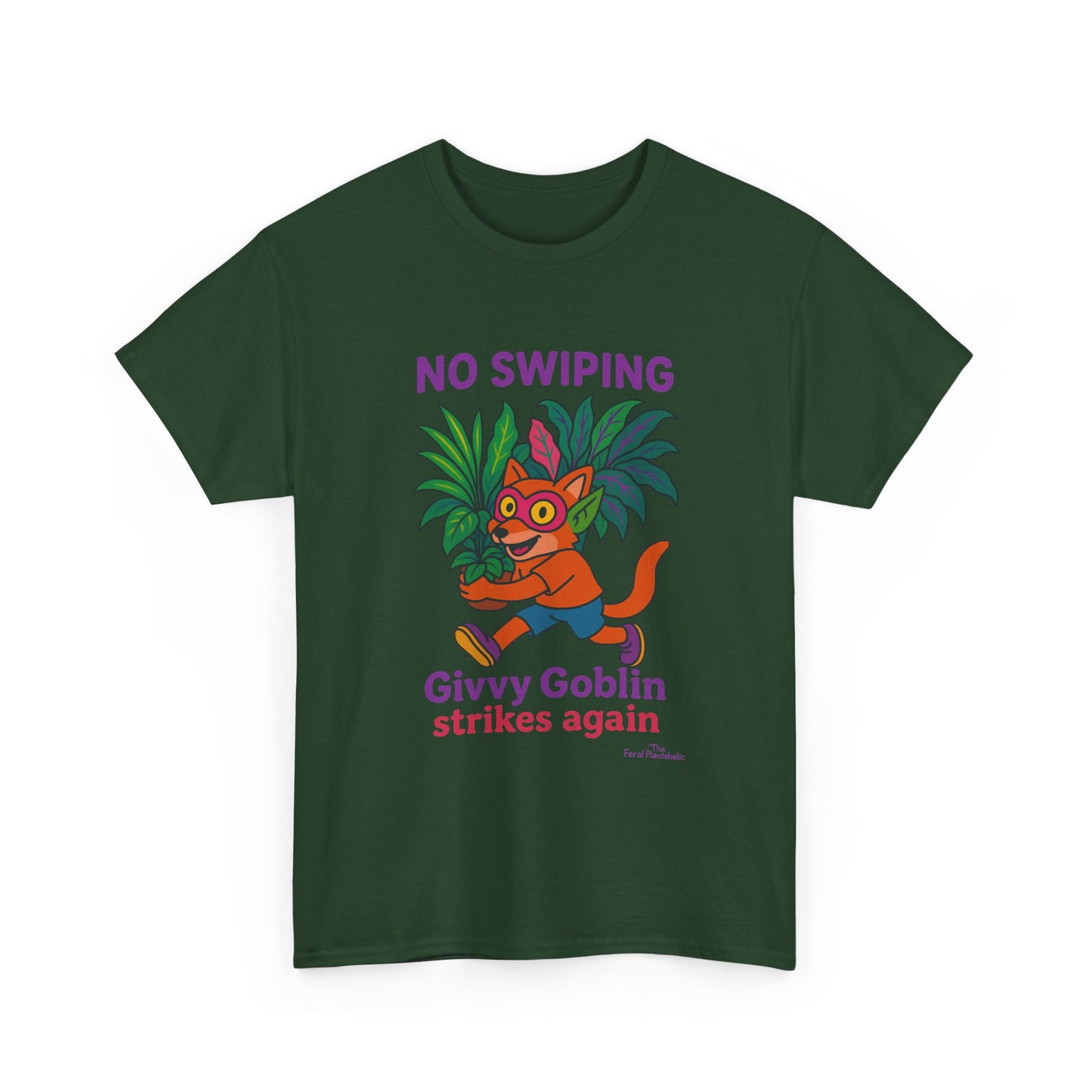 Givvy Goblin Unisex Heavy Cotton Tee - Fun Cartoon Shirt for Casual Wear, Gifts, Parties, and Holidays