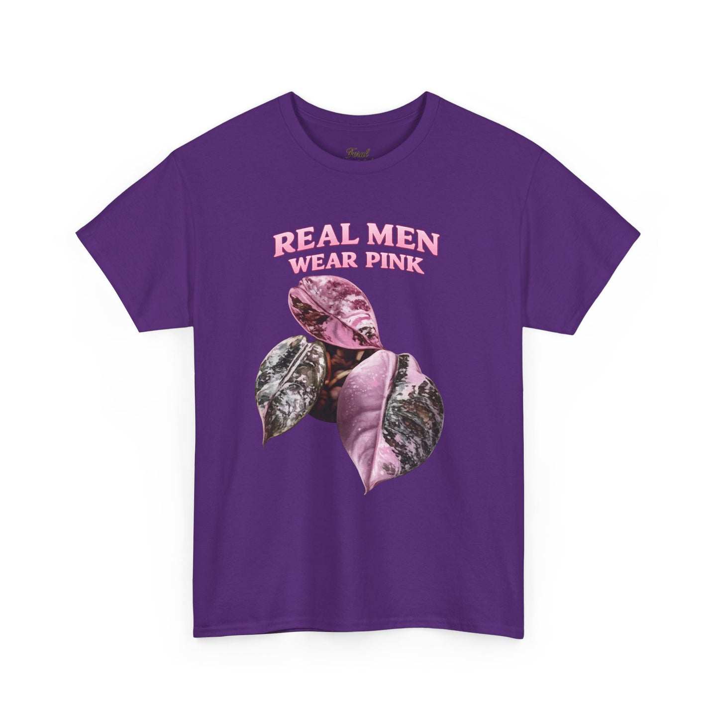 Real Men Wear Pink T-Shirt – Vintage Pink Leaf Graphic Tee