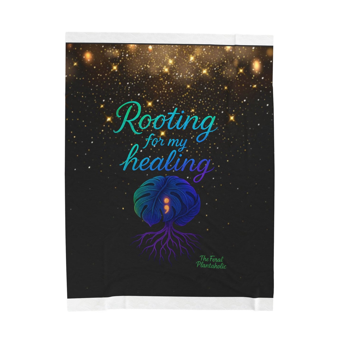 Rooting for My Healing Velveteen Plush Blanket | Cozy Throw for Self-Care, Spiritual Growth, Meditation, Wellness Gifts, Home Decor