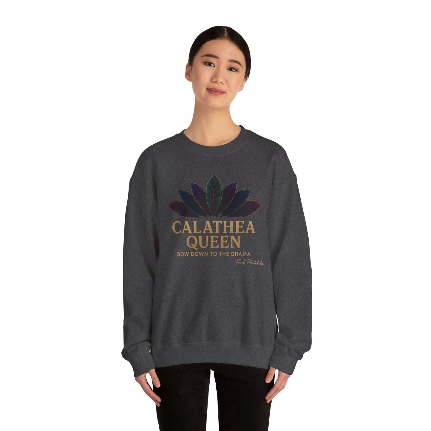 Calathea Queen Sweatshirt - Cozy Crewneck for Plant Lovers, Gift for Gardeners, Lounge Wear, Botanical Fashion, Nature Inspired Apparel