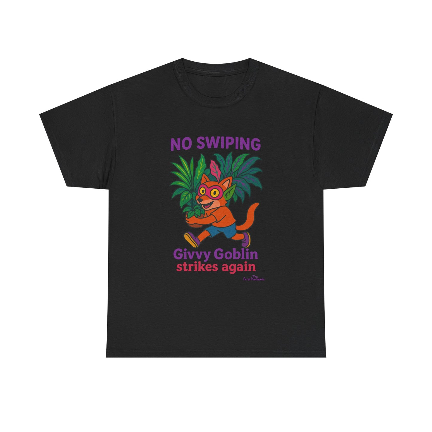 Givvy Goblin Unisex Heavy Cotton Tee - Fun Cartoon Shirt for Casual Wear, Gifts, Parties, and Holidays