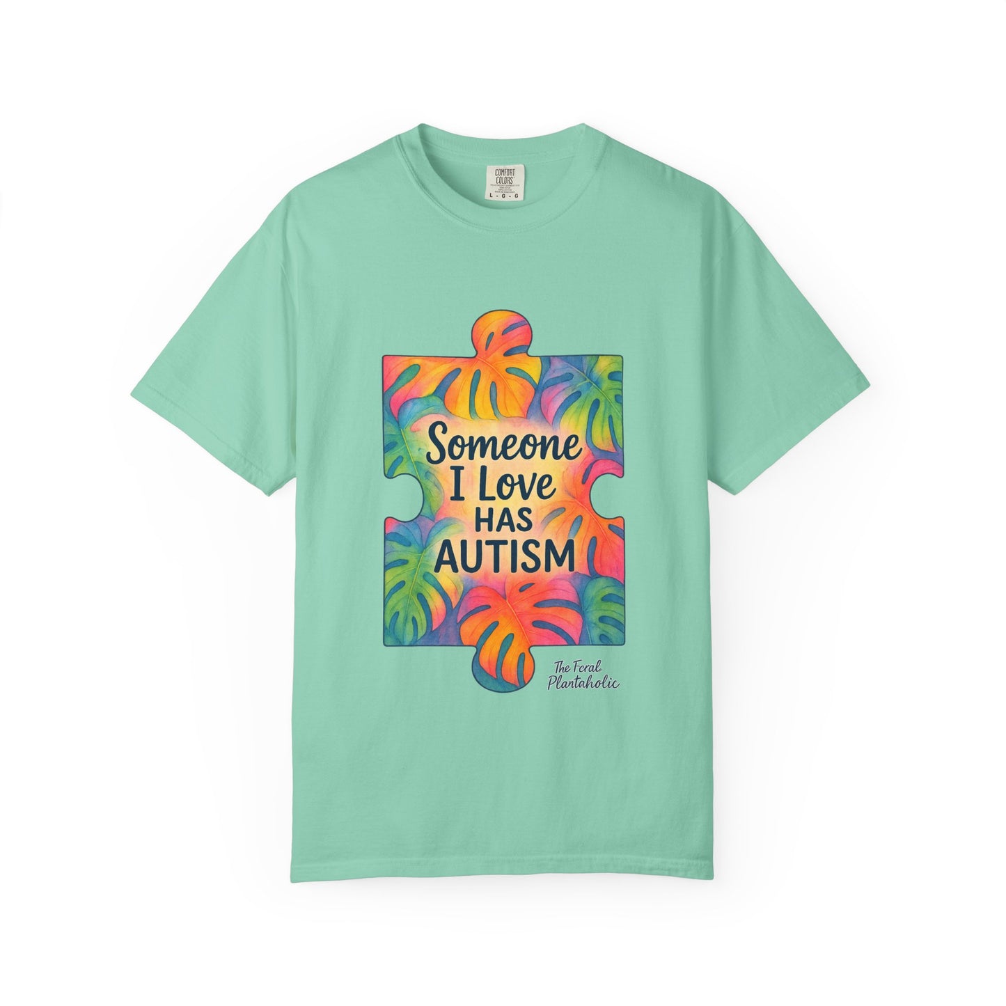 Autism Awareness T-Shirt — "Someone I Love Has Autism" Colorful Puzzle Design
