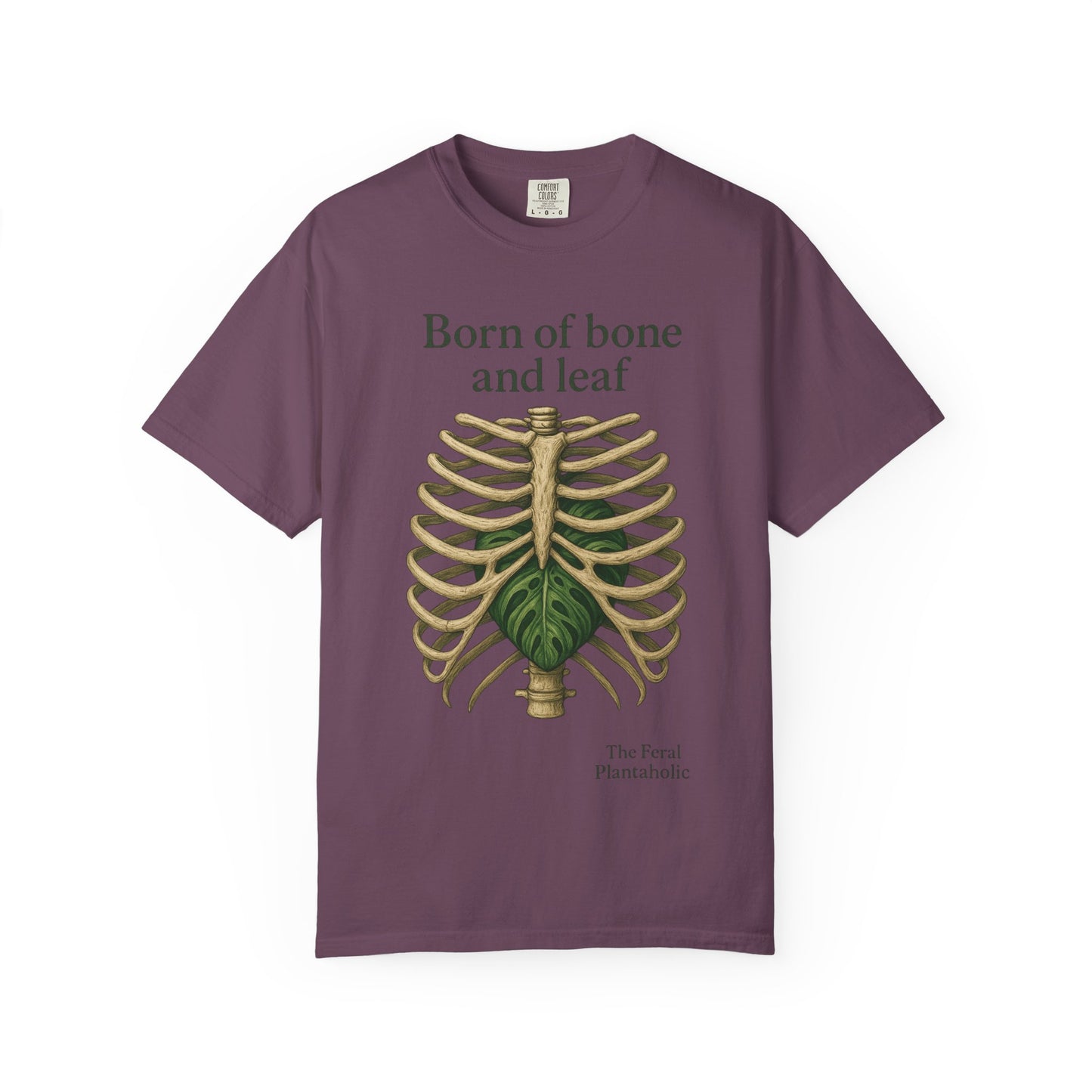 Born of Bone and Leaf T-Shirt — Botanical Ribcage Graphic Tee
