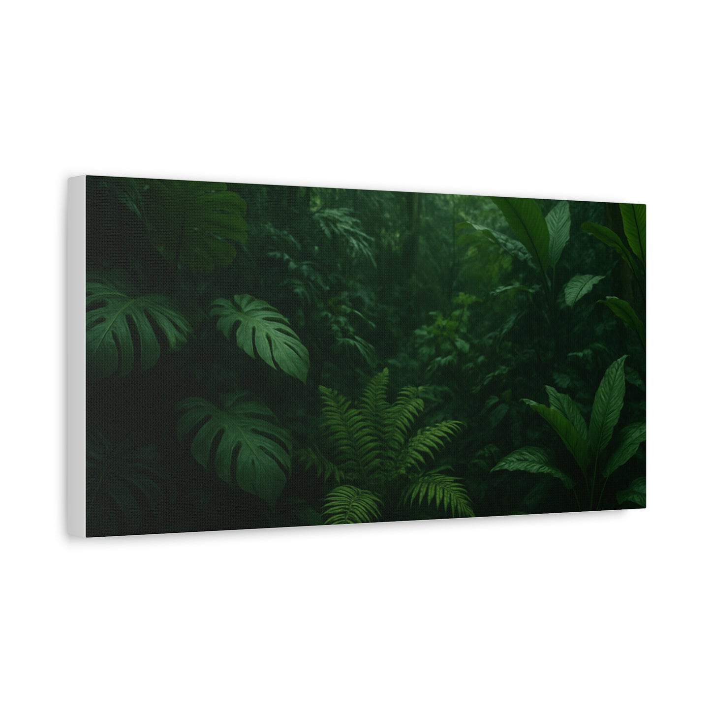 Jungle Matte Canvas Wall Art — Lush Green Tropical Forest Print (Stretched 1.25")