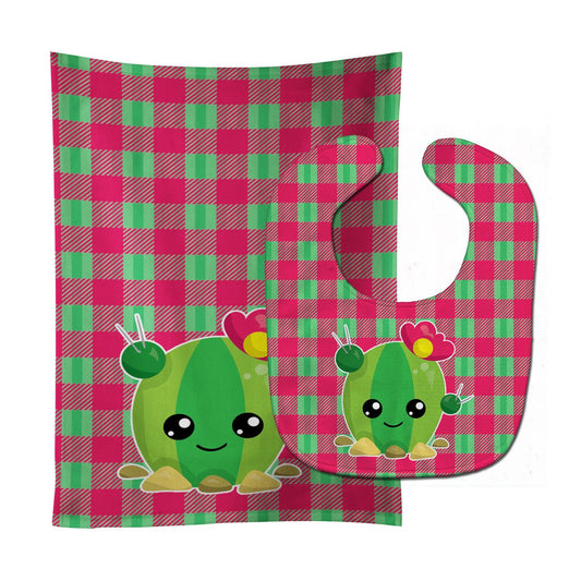 Cactus Peace Out Baby Bib & Burp Cloth BB6849STBU