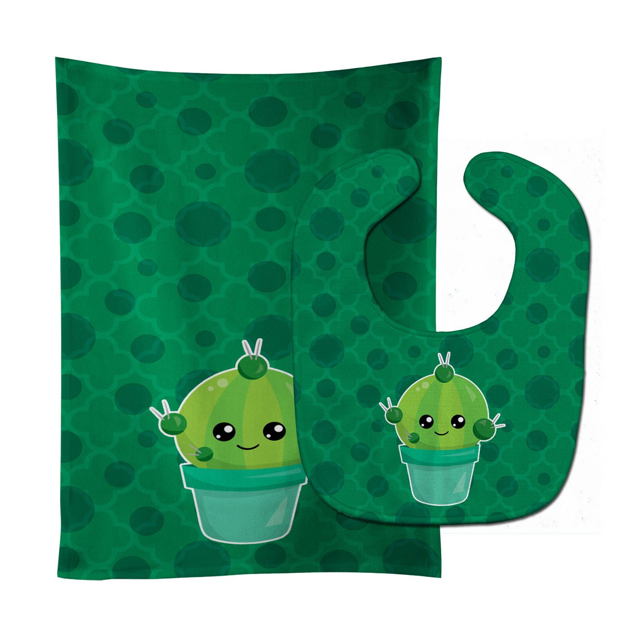 Cactus Polkadots Baby Bib & Burp Cloth BB6850STBU