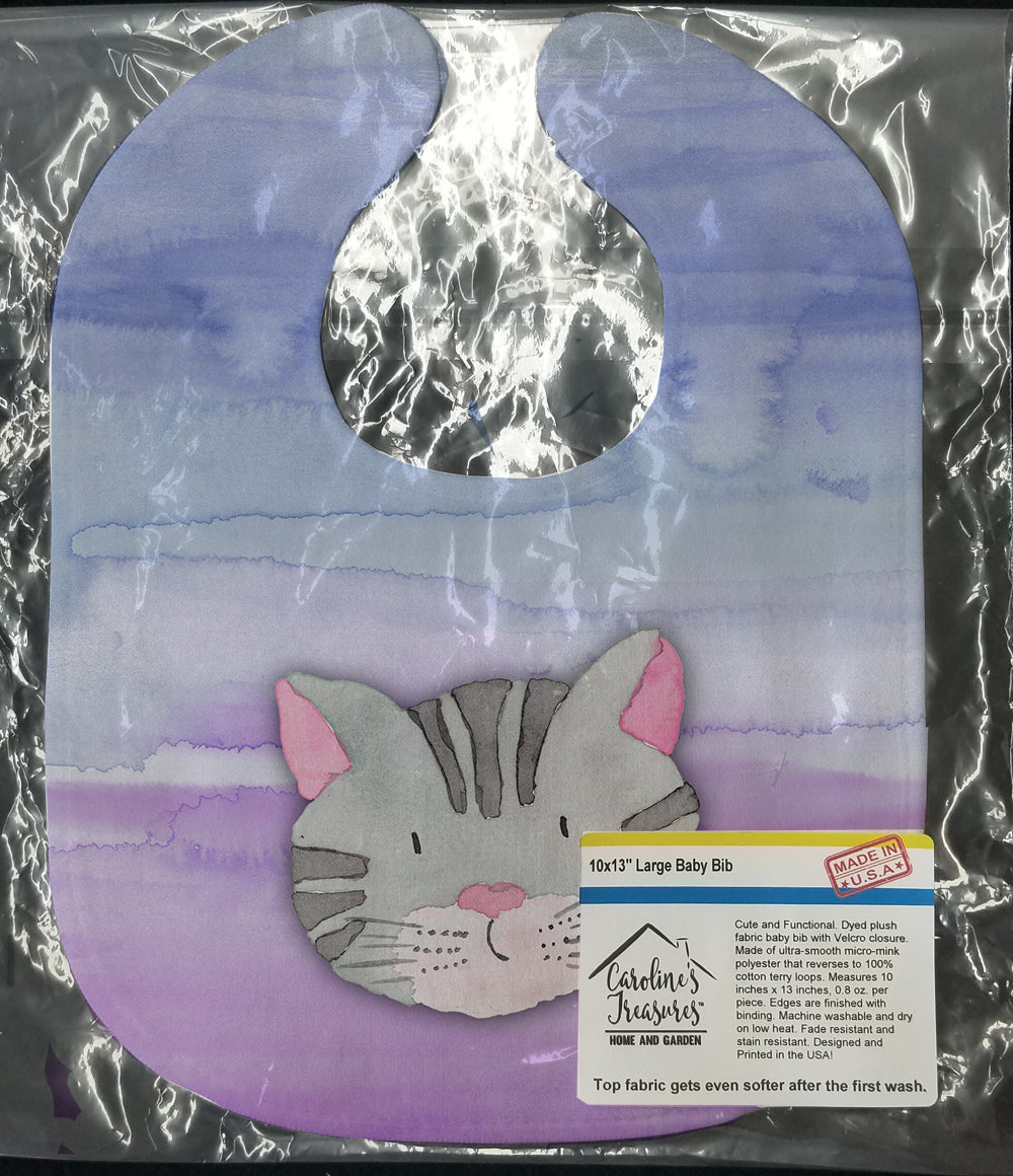 Cat Face Watercolor Baby Bib BB7355BIB