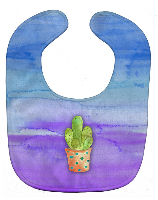 Cactus Blue and Purple Watercolor Baby Bib BB7363BIB