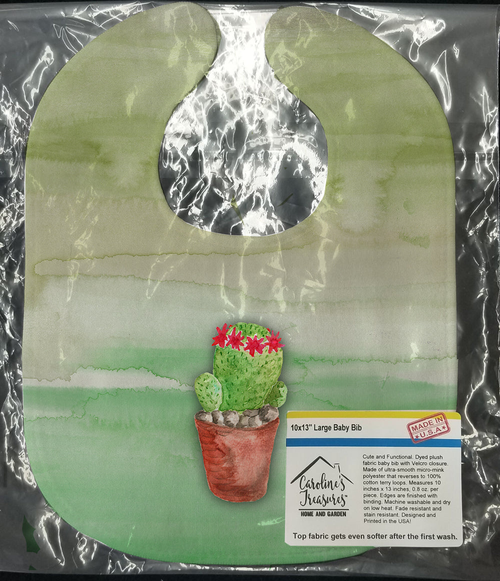 Cactus Green Watercolor Baby Bib BB7364BIB