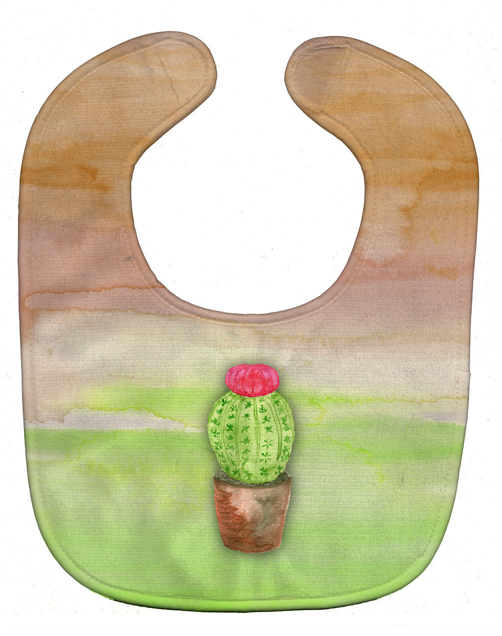Cactus Green and Brown Watercolor Baby Bib BB7365BIB
