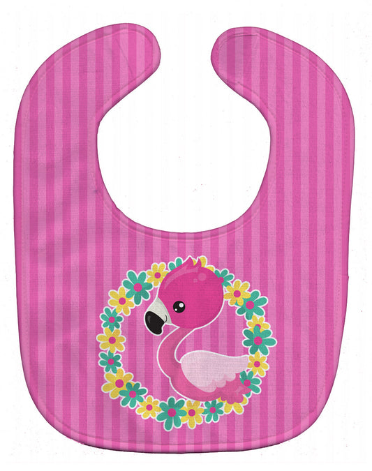 Flamingo Flower Wreath Baby Bib BB8768BIB