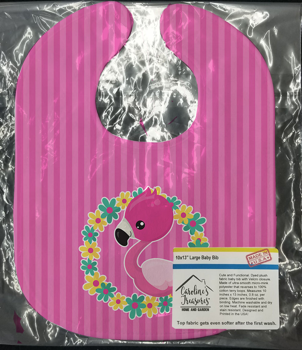 Flamingo Flower Wreath Baby Bib BB8768BIB