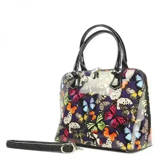 Butterfly Print Leather Bag - Italian Calfskin  | Femstylo