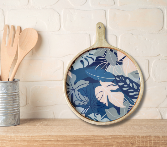 Charcuterie Board Pizza Serving Platter - Floral