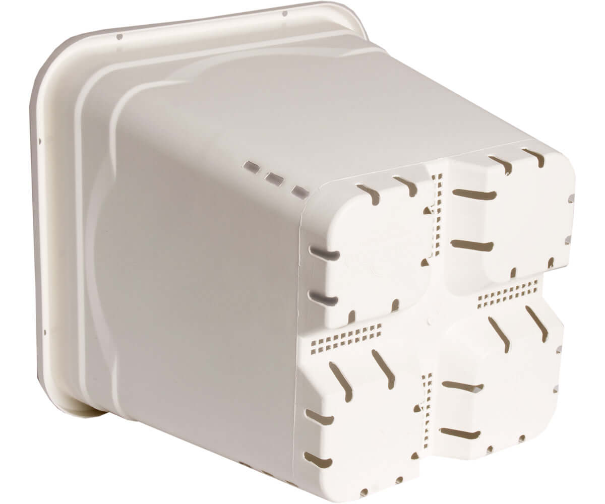 Active Aqua 7" x 7" Square White Pot, 9" Tall, case of 50