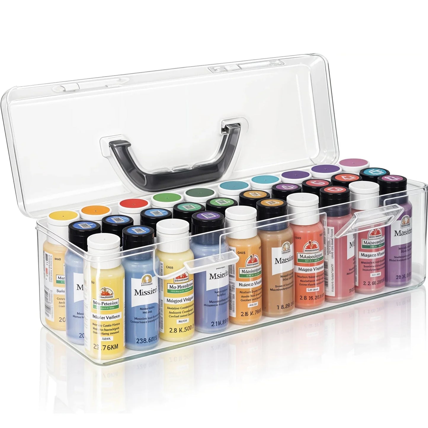 Acrylic Paint Storage Box for Apple Barrel Acrylic Paint 30 Bottles Capacity Acrylic Paint Organizer for 2 fl. oz Acrylic Paints