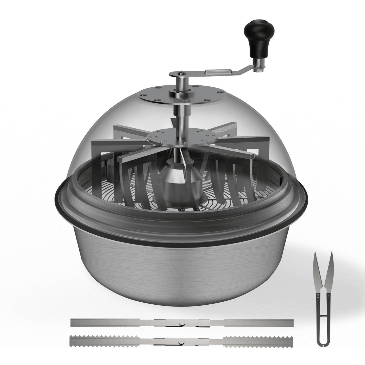 AC Infinity Bud Bowl Trimmer, Twist Spin Cut with Clear Visibility Dome, 16-Inch