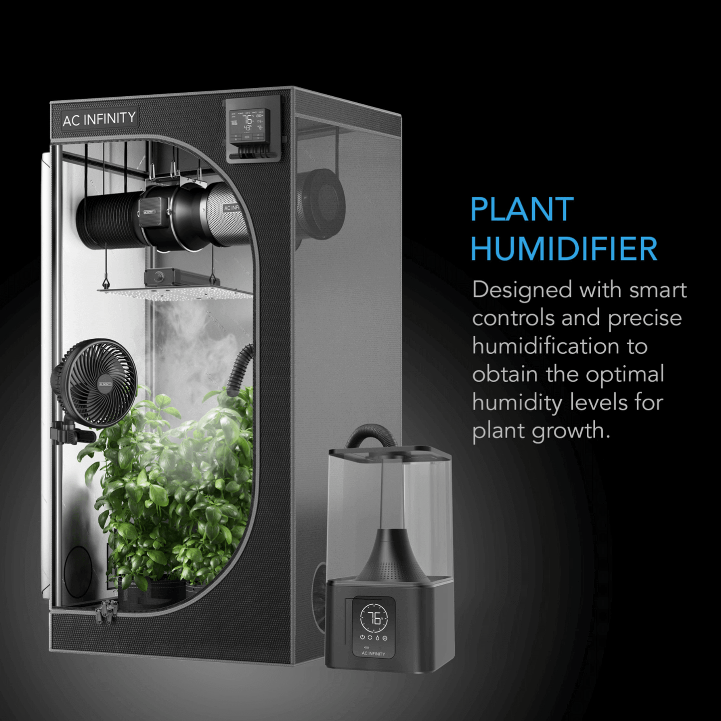 AC Infinity CLOUDFORGE T5, Environmental Plant Humidifier, 9L, Smart Controls, Targeted Vaporizing