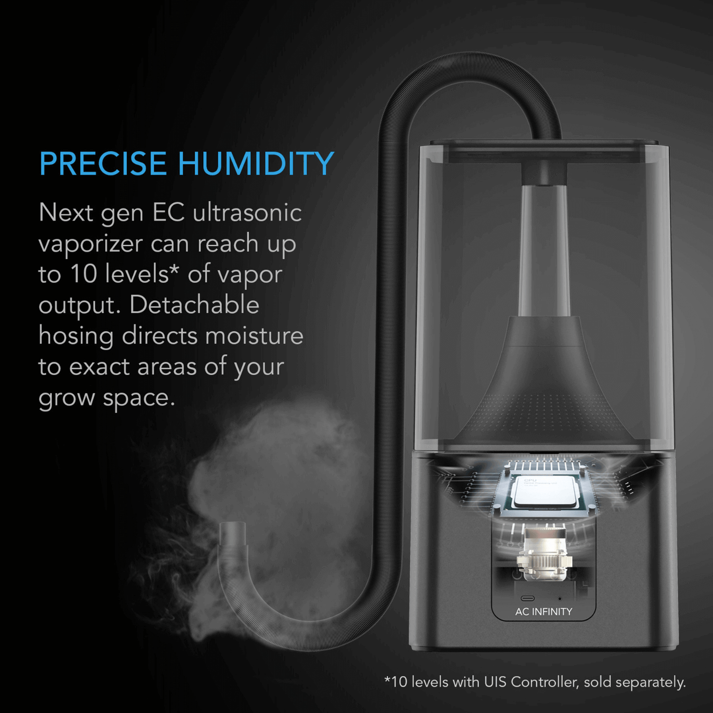 AC Infinity CLOUDFORGE T5, Environmental Plant Humidifier, 9L, Smart Controls, Targeted Vaporizing