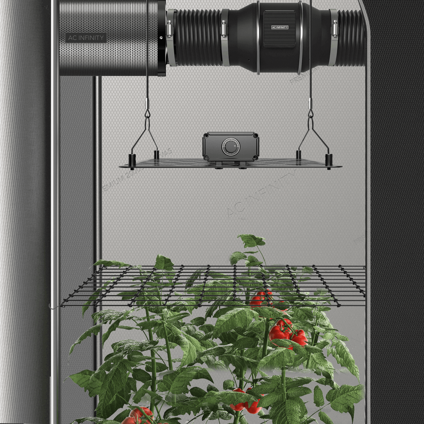 AC Infinity Grow Tent Trellis Netting, Flexible Elastic Cords, 2x2'