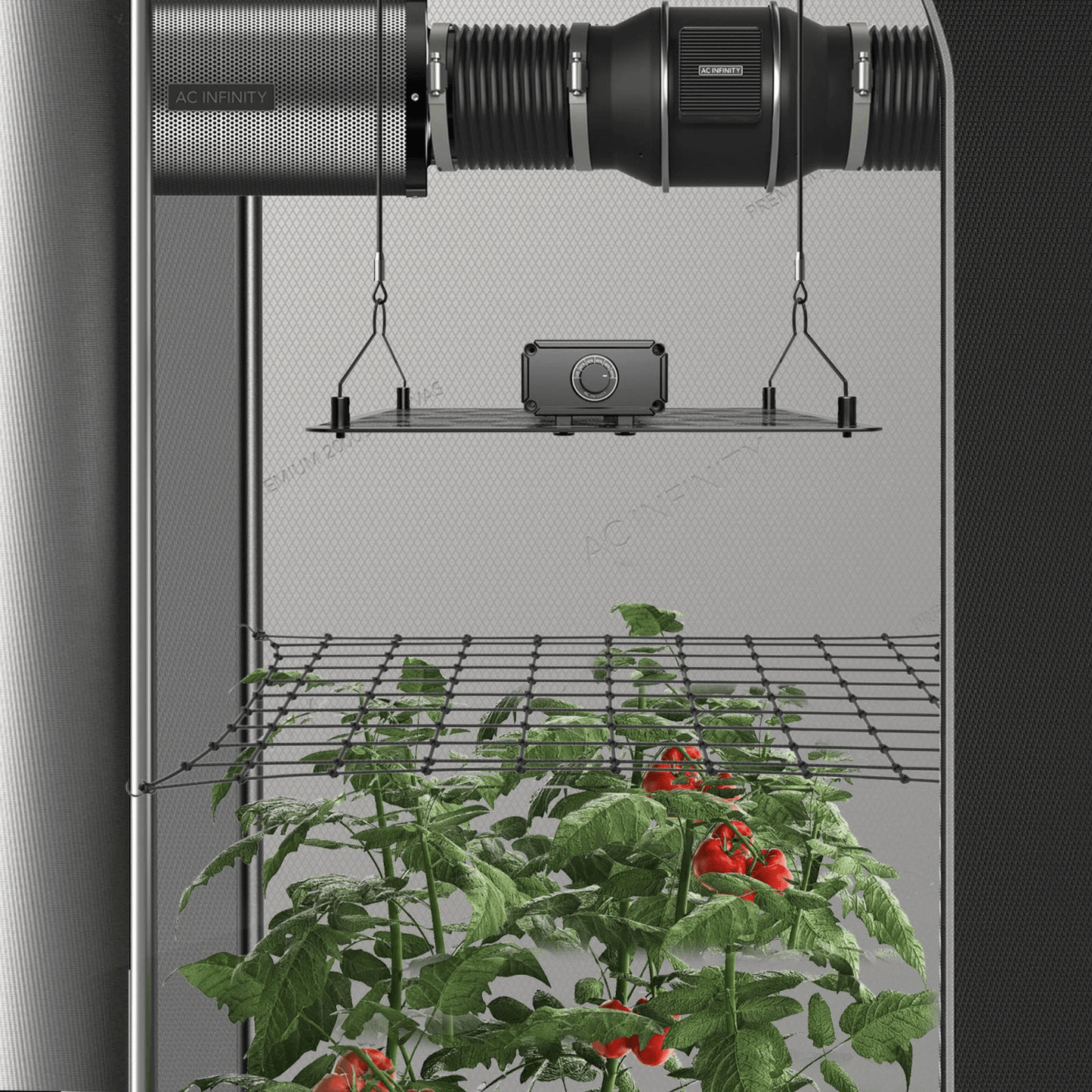 AC Infinity Grow Tent Trellis Netting, Flexible Elastic Cords, 2x4'
