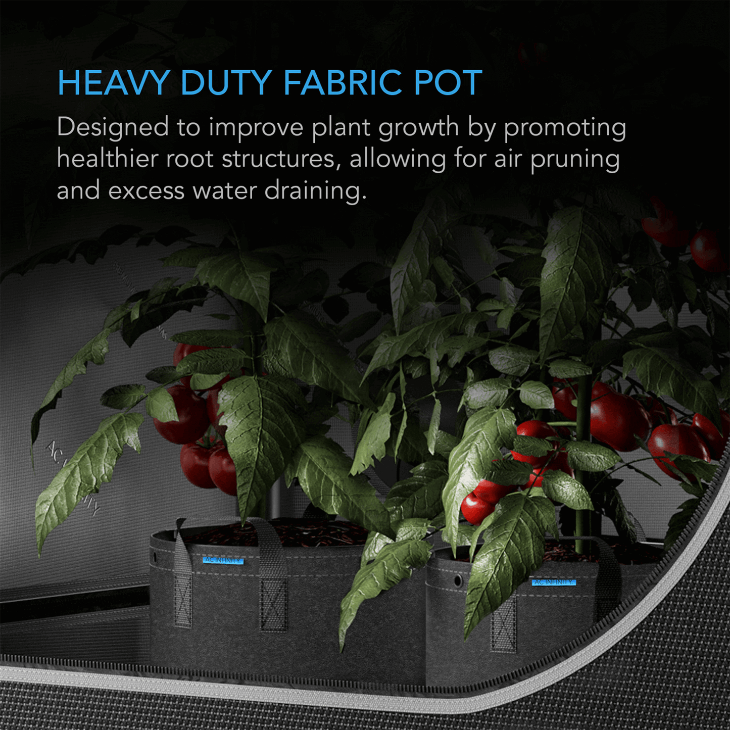 AC Infinity Heavy Duty Fabric Pots,  5 Gallon, 5-Pack