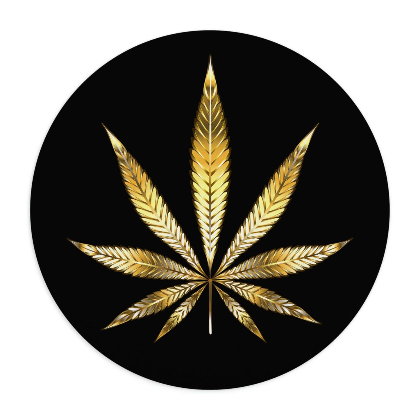 Gold Marijuana Leaf Mouse Pad