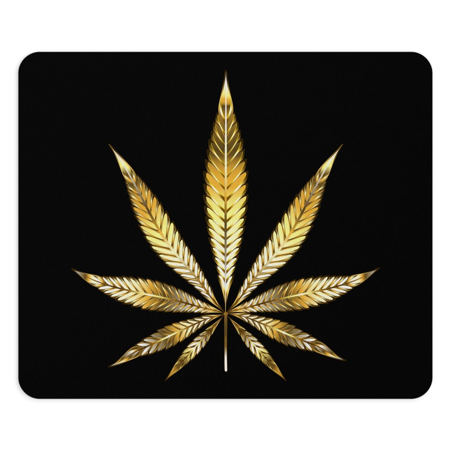 Gold Marijuana Leaf Mouse Pad