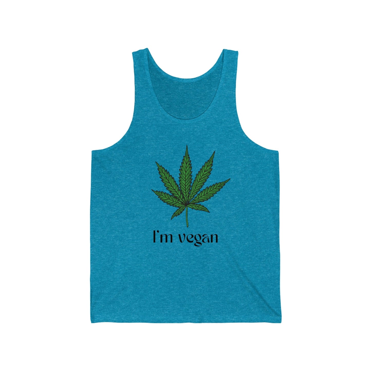 I'm Vegan Marijuana Leaf Jersey Tank