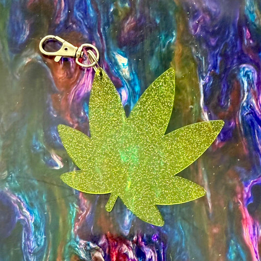 Pot Leaf Keychain Bag Charm