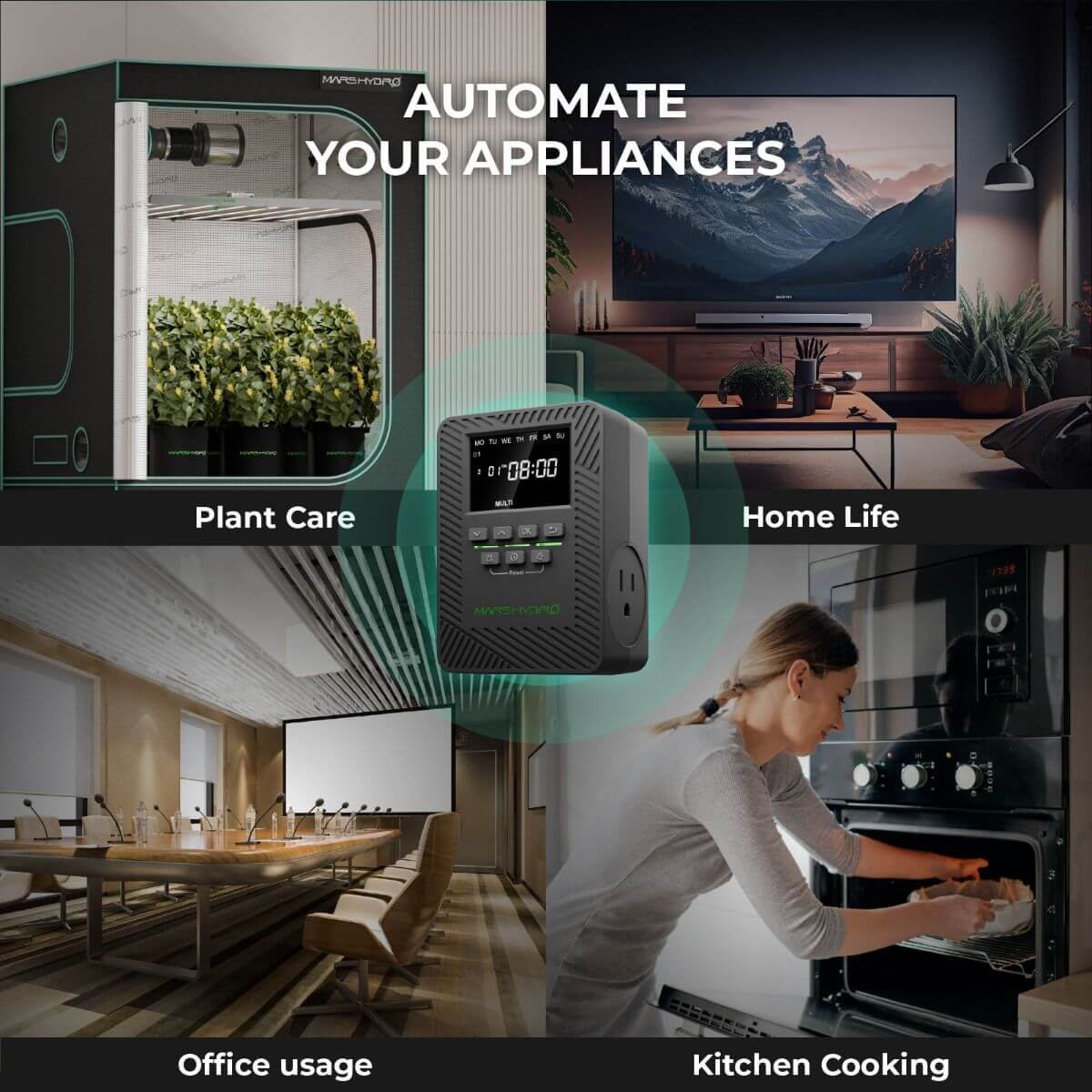 Mars Hydro iTime 2-in-1  Dual Outlet Smart Timer with App Control and Custom Scheduling