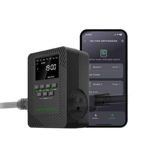Mars Hydro iTime 2-in-1  Dual Outlet Smart Timer with App Control and Custom Scheduling