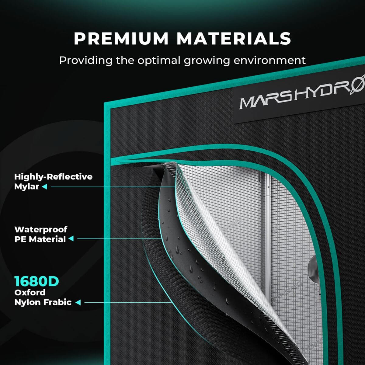 Mars Hydro 4' x 8' x 6' 8" (120cm x 240cm x 200cm) Indoor Grow Tent