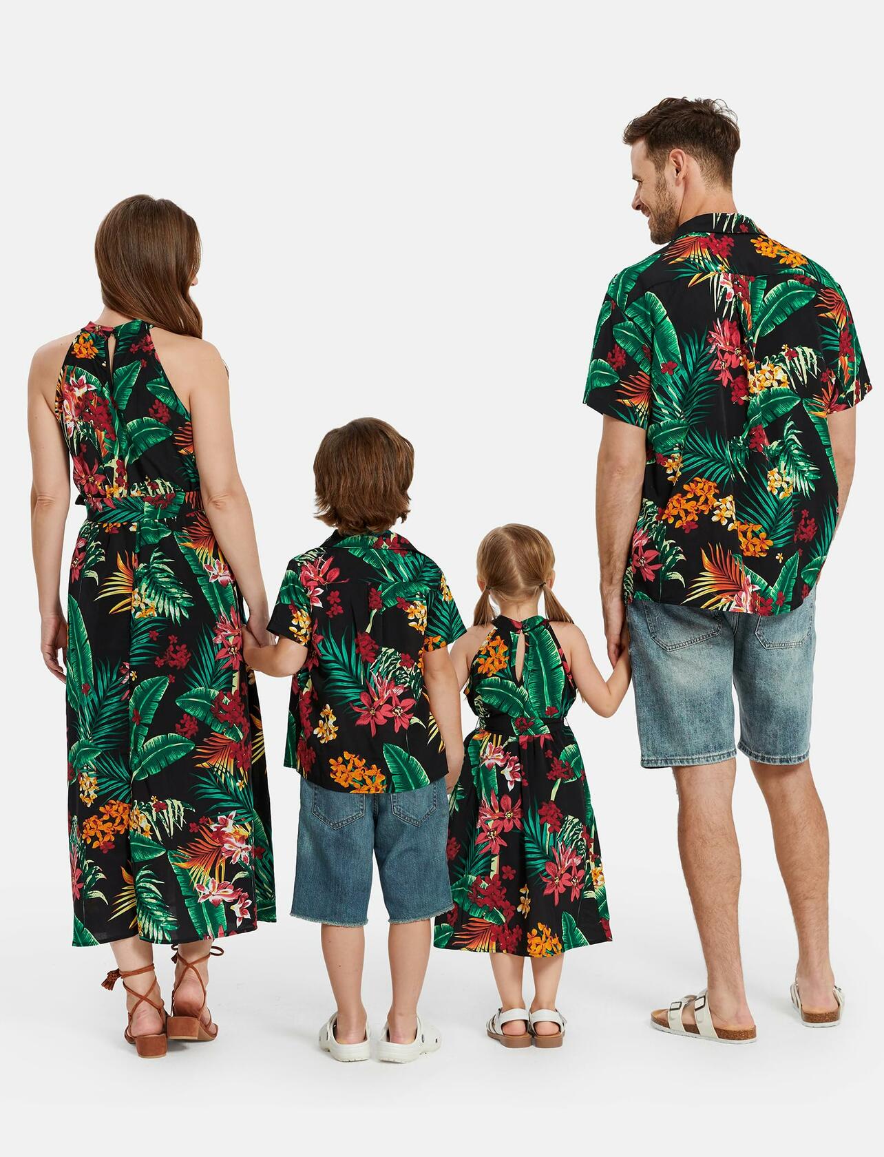 Baby Girl Tropical Floral Romper Dress Green Size 12-18M