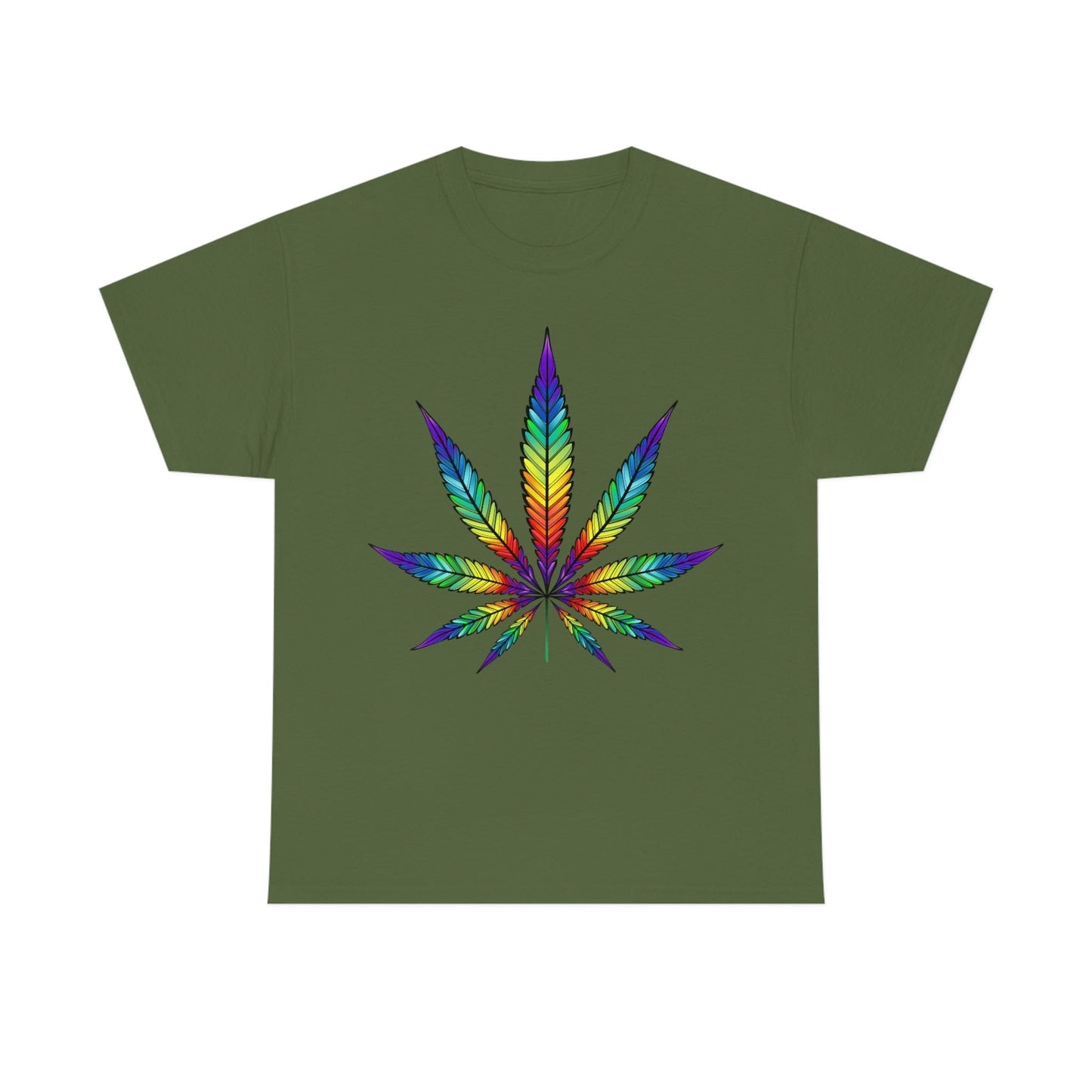 Rainbow Cannabis Leaf Tee