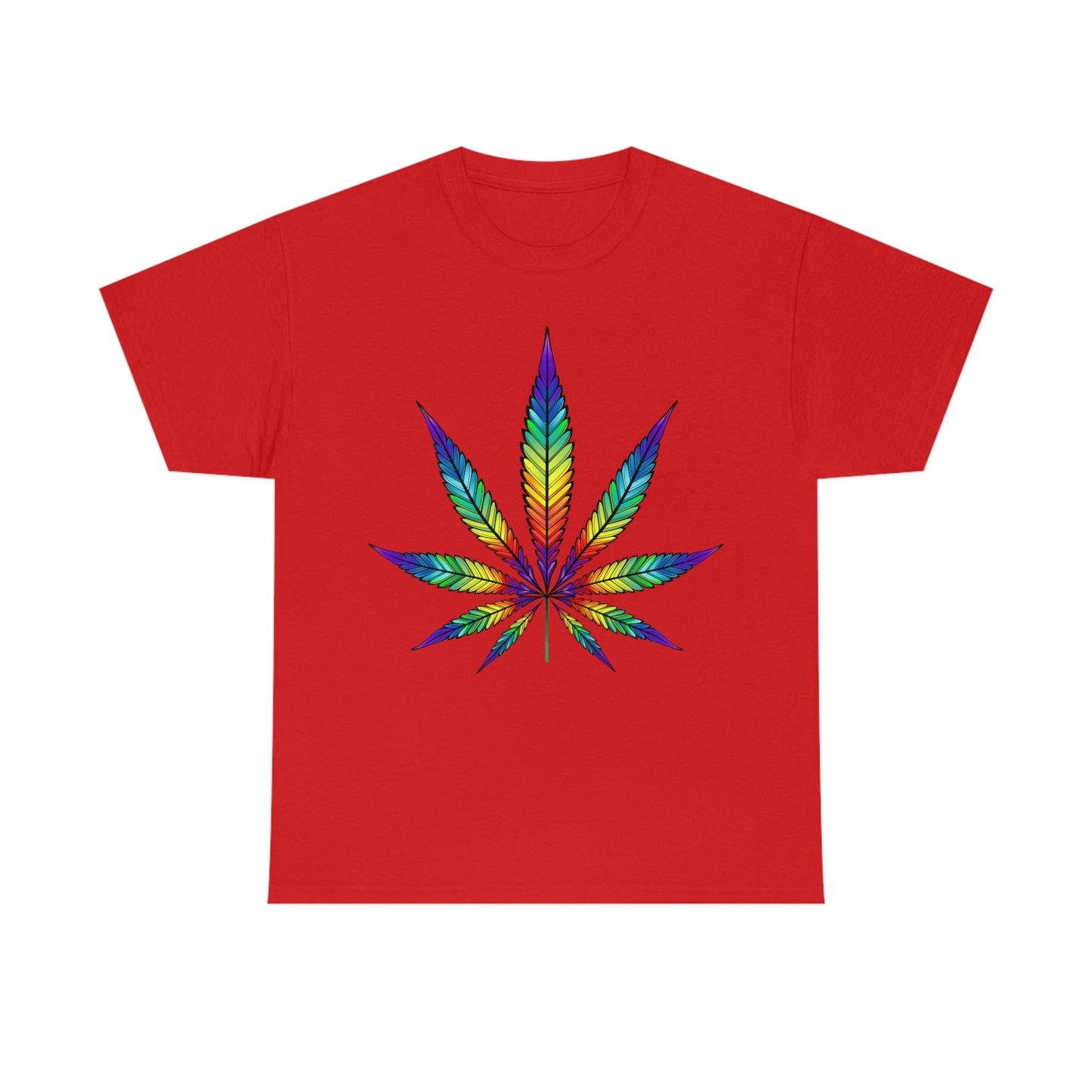 Rainbow Cannabis Leaf Tee