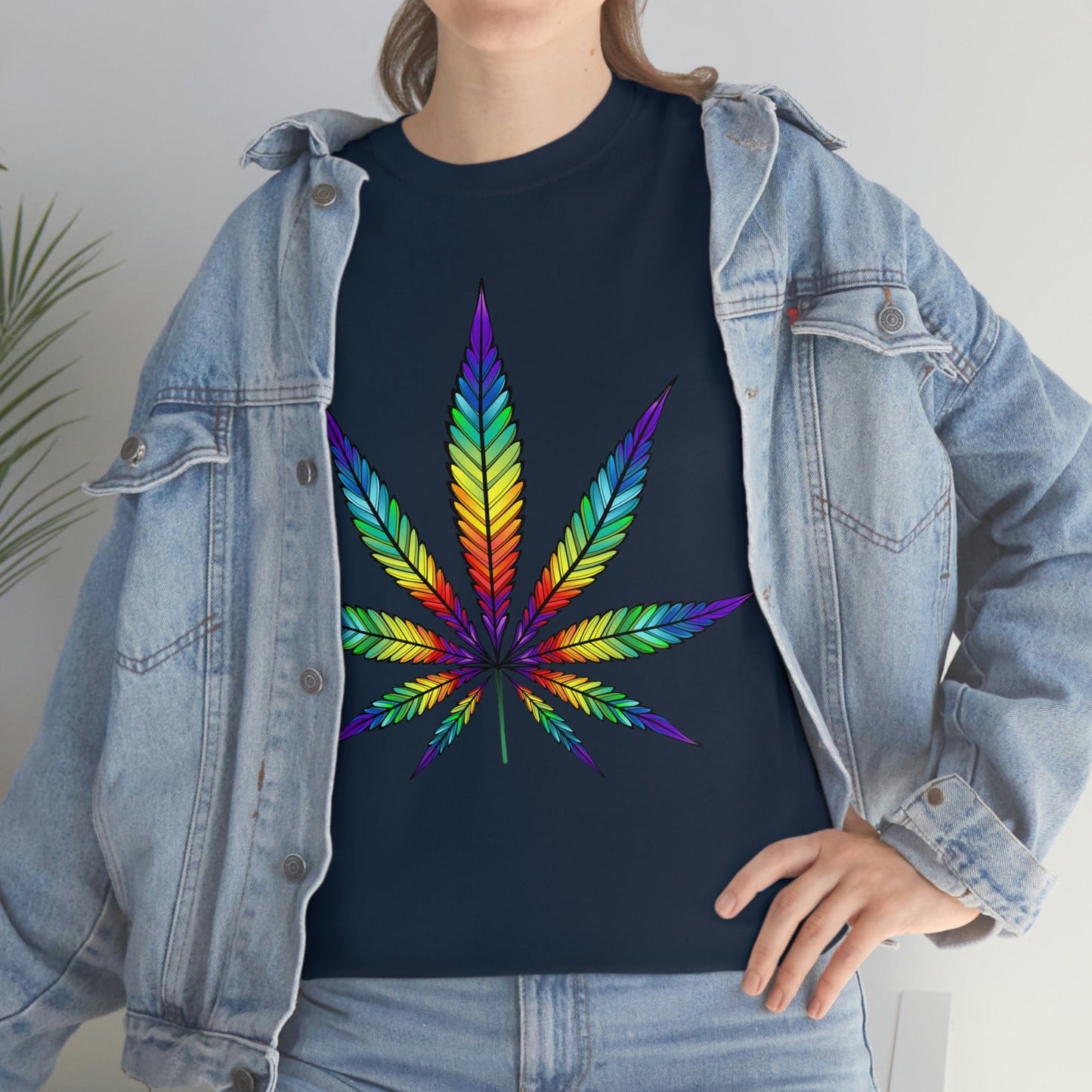 Rainbow Cannabis Leaf Tee